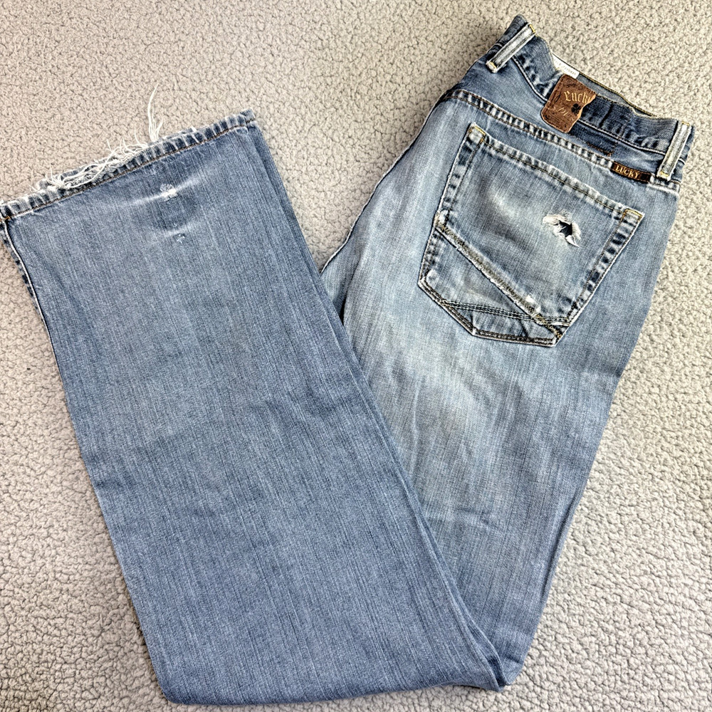 Men's Vintage Lucky Brand Red Label Jeans Size 33x33" Distressed